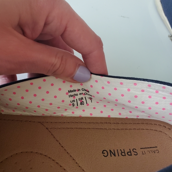 Navy canvas slip on sneakers - Picture 5 of 5